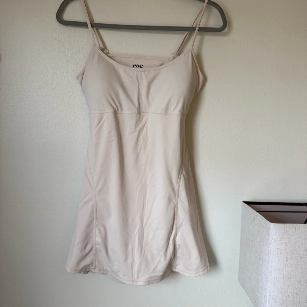 PacSun cream/white open Back tennis Dress with Adjustable Straps - Picture 1 of 7